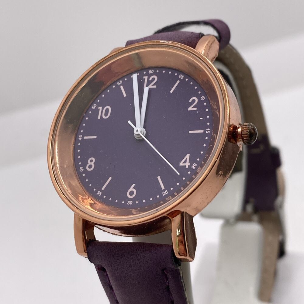 Womens Colorful Band Rose Gold Watch Works New Battery
